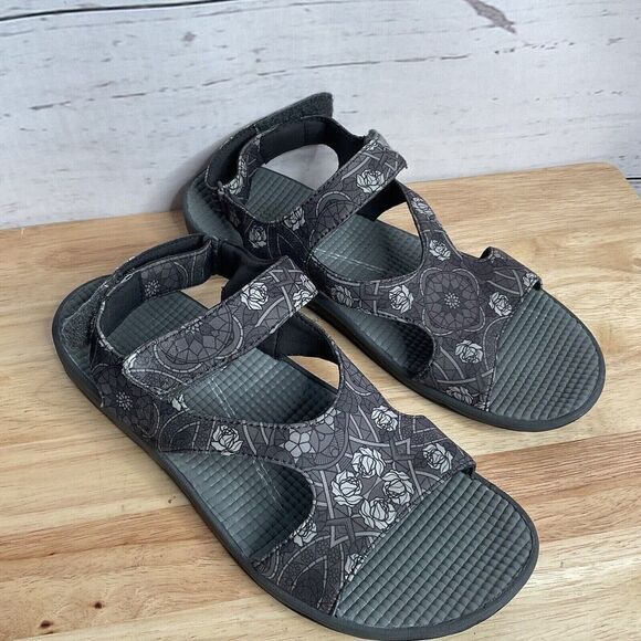 Easy Spirit Yogala Womans Floral Gray Slip on Sandals Size 11 - Picture 7 of 11